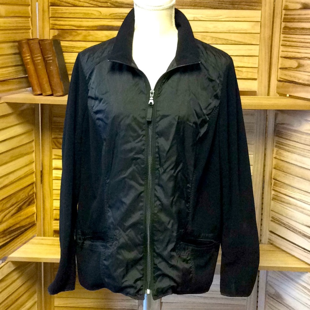 Coldwater Creek Black Fleece & Nylon Windbreaker